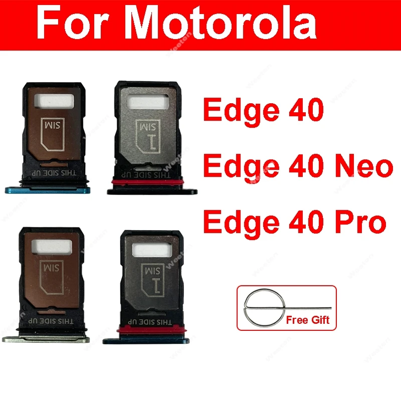 Soporte de bandeja de tarjeta SIM para Motorola MOTO Edge 40 Edge 40 Neo Edge 40 Pro XT2303-2 XT2307-1 piezas de adaptador de lector de ranura para