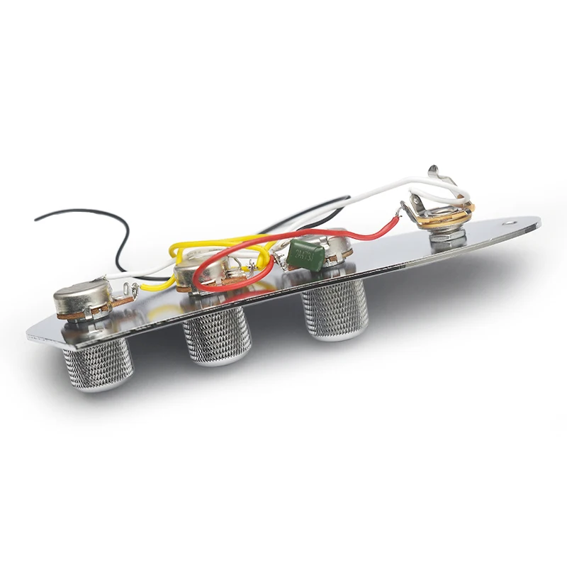Jazz Bass JB Switch Control Plate Assembly Knobs Pots Loaded M511 Chrome Plated with 3 Screws