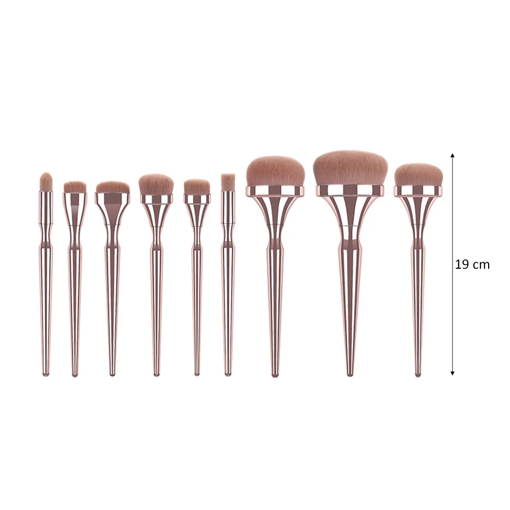 

9Pcs Cosmetics Brush Set Professional Dense Non-Shedding Bristles for Smooth Application Ideal Gift for Makeup Plastic