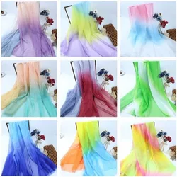 30D Gradient Chiffon Fabric Per Meter for Needlework Dress Shirt Skirt Costumes Diy Sewing Transparent Soft Smooth Summer Cloth