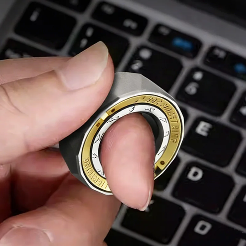 Mechaniczny Pierścień Antystresowy EDC Ze Stali Nierdzewnej Z Mechanizmem Szczękowym Magnetyczny Dla Dorosłych Spinner Antystresowy Na Biurko Zabawki Antystresowe