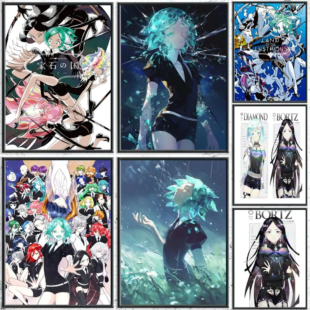 Beliebtes Anime Land of the Lustrous Poster HD wasserdichte selbstklebende Wandkunst – Verwendung in verschiedenen Szenen, Top-Geschenk-Pick