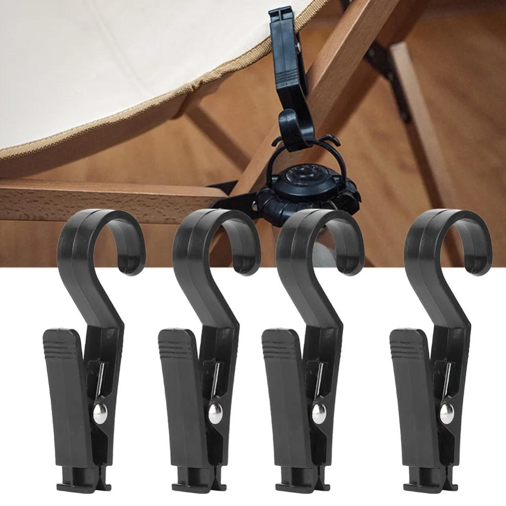 10 Pcs Plastic Multipurpose Hanging Clips Lightweight Black Marine Boat Rail Clips Storm Proof Lockable Camping Hooks - view 2