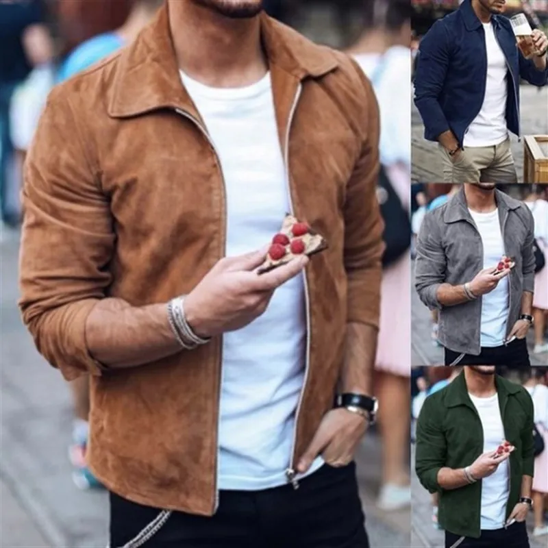 

Slim Fit, повседневная цветная куртка 2020, мужская осенняя модная молодежная одежда с прямым подолом и застежкой-молнией по бокам, одежда Four Seasons