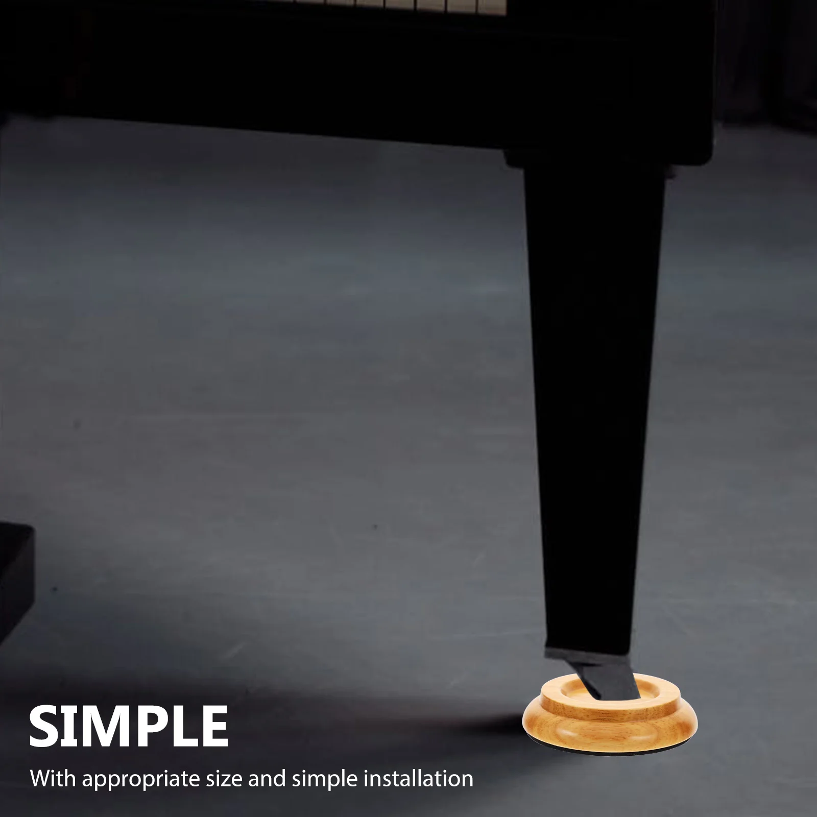 

4 Pcs Wooden Piano Caster Cups Non Skid Upright Piano Leg Pads Floor Protector Anti Noise Small Size Natural Color