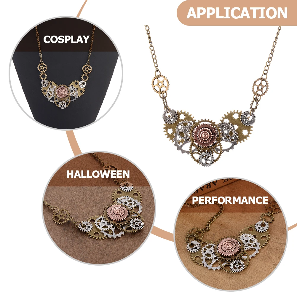 

1 Pcs Steampunk Pendant Necklace with Gear Design Retro Fashion Jewelry for All Occasions