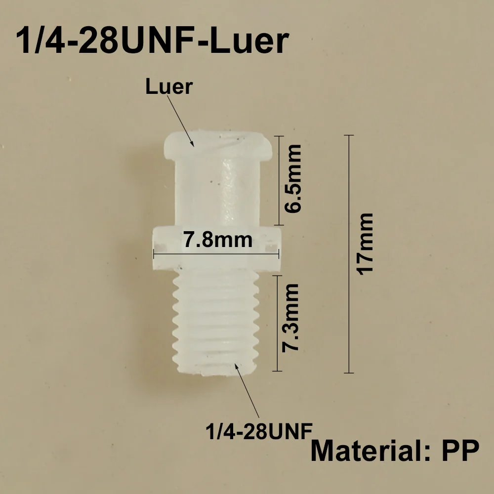 Luer Thread 1/4-28UNF M6 M5 Adapter PP Plastic Air Valve Pipe Dispensing Glue Subpackaging Syringe Barrel Fitting Connector