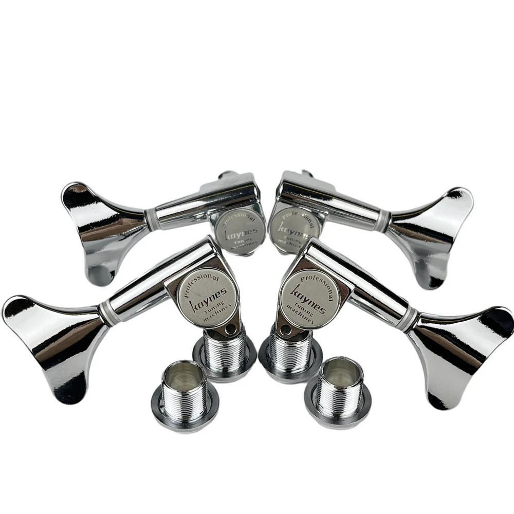 

1:18 Ratio Headstock Sealed Electric Bass Guitar Machine Heads Tuners Closed Guitar Tuning Key Pegs DJ242 Chrome Silver