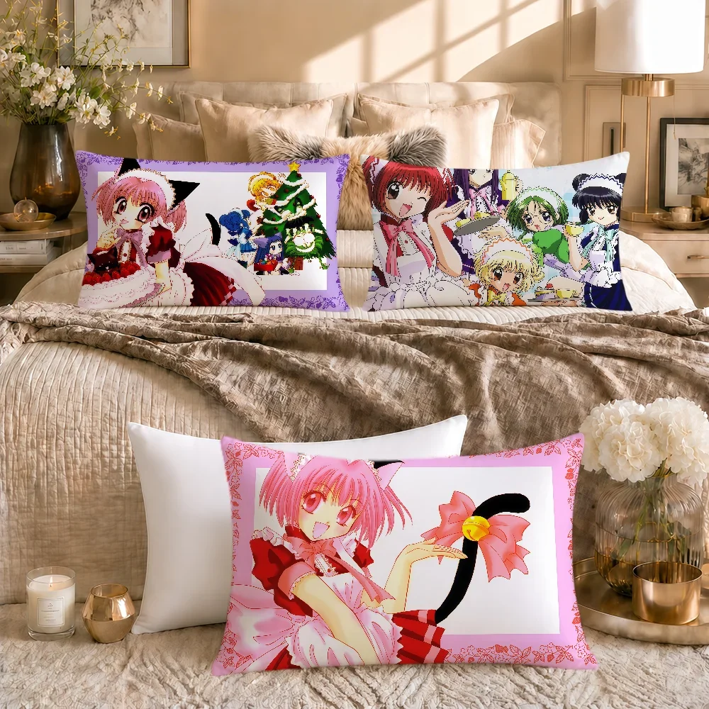 Cute Cartoon Tokyo Mew Mew Cushion Cover Soft Rectangle Home Sofa Living Room Decor Dorm Bed Hogar Pillowcase Gift