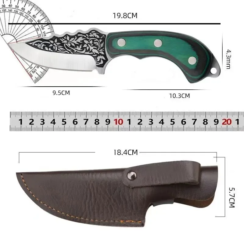 Sharp fruit knife, EDC portable sheath knife, fixed blade, meat cutting knife, kitchen utensils