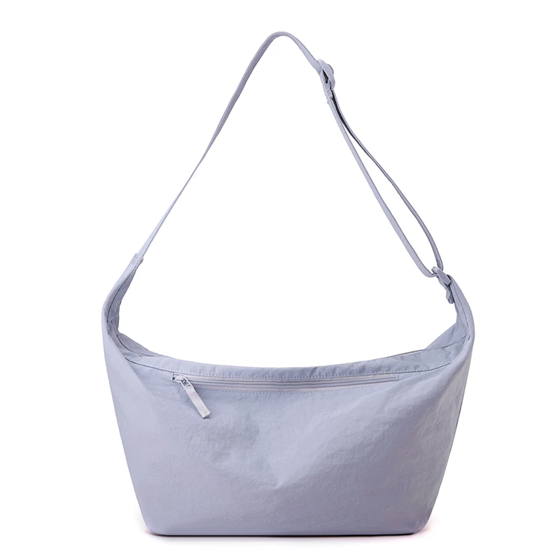 حقيبة كروس عصرية ذات سعة كبيرة - حقيبة كتف زلابية متعددة الوظائف بلون سادة على الطراز الكوري، مناسبة للعناية غير الرسمية