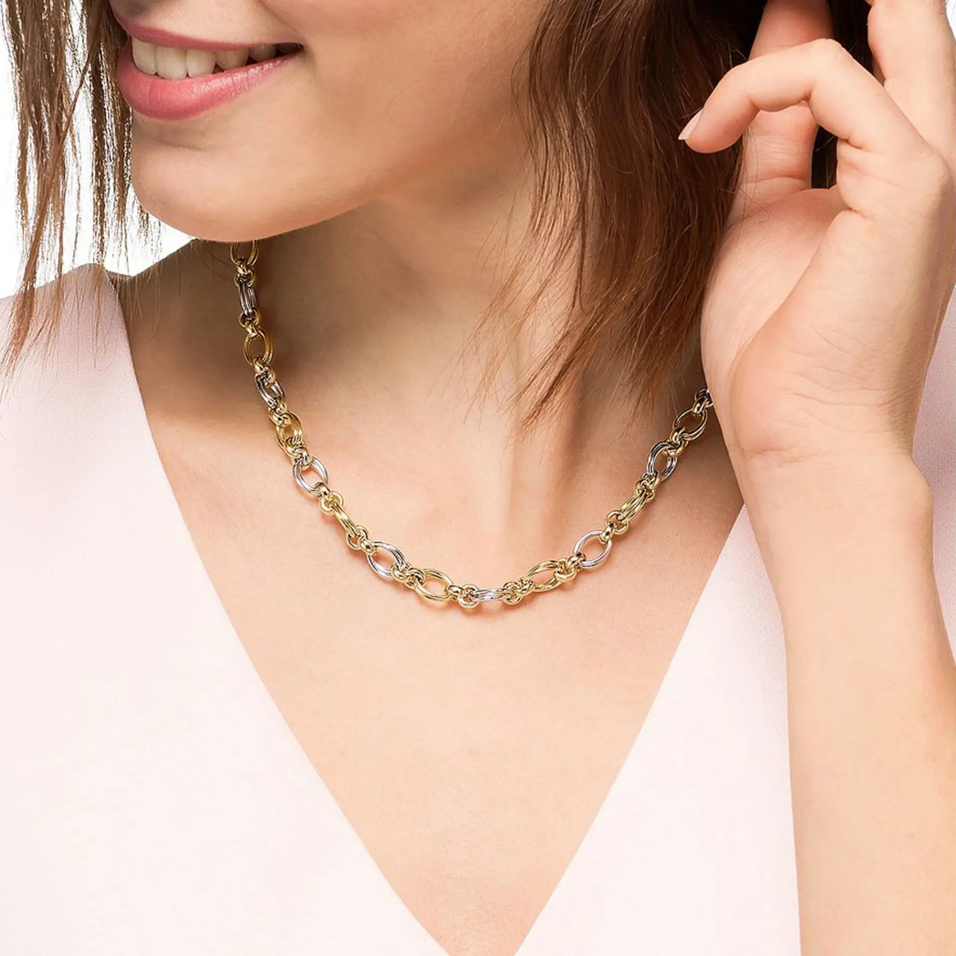 

Hypoallergenic Stainless Steel Jewelry Waterproof Chain Necklace for Women
