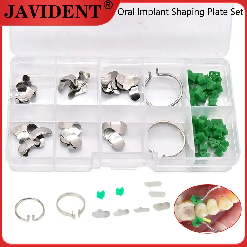 

1Box Dental Impression Tray Kit Segmented Contour Matrix Ring Wedge Forceps Triangular Wedge Dental Materials