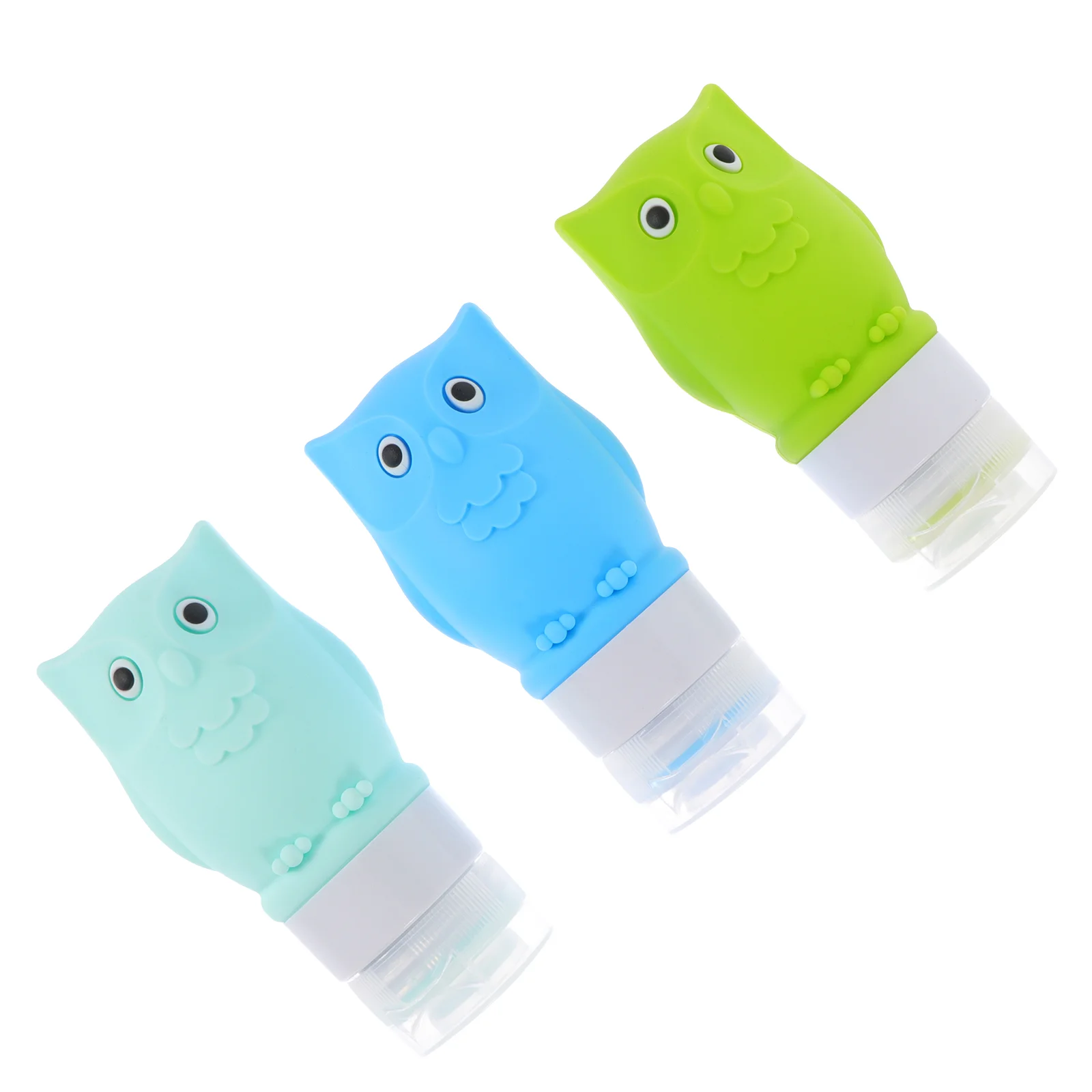 

3 Pcs Lotion Travel Bottles Owl Silicone Empty Shampoo Container Dispensing 10x3x3cm Squeeze Dispenser Portable Sub