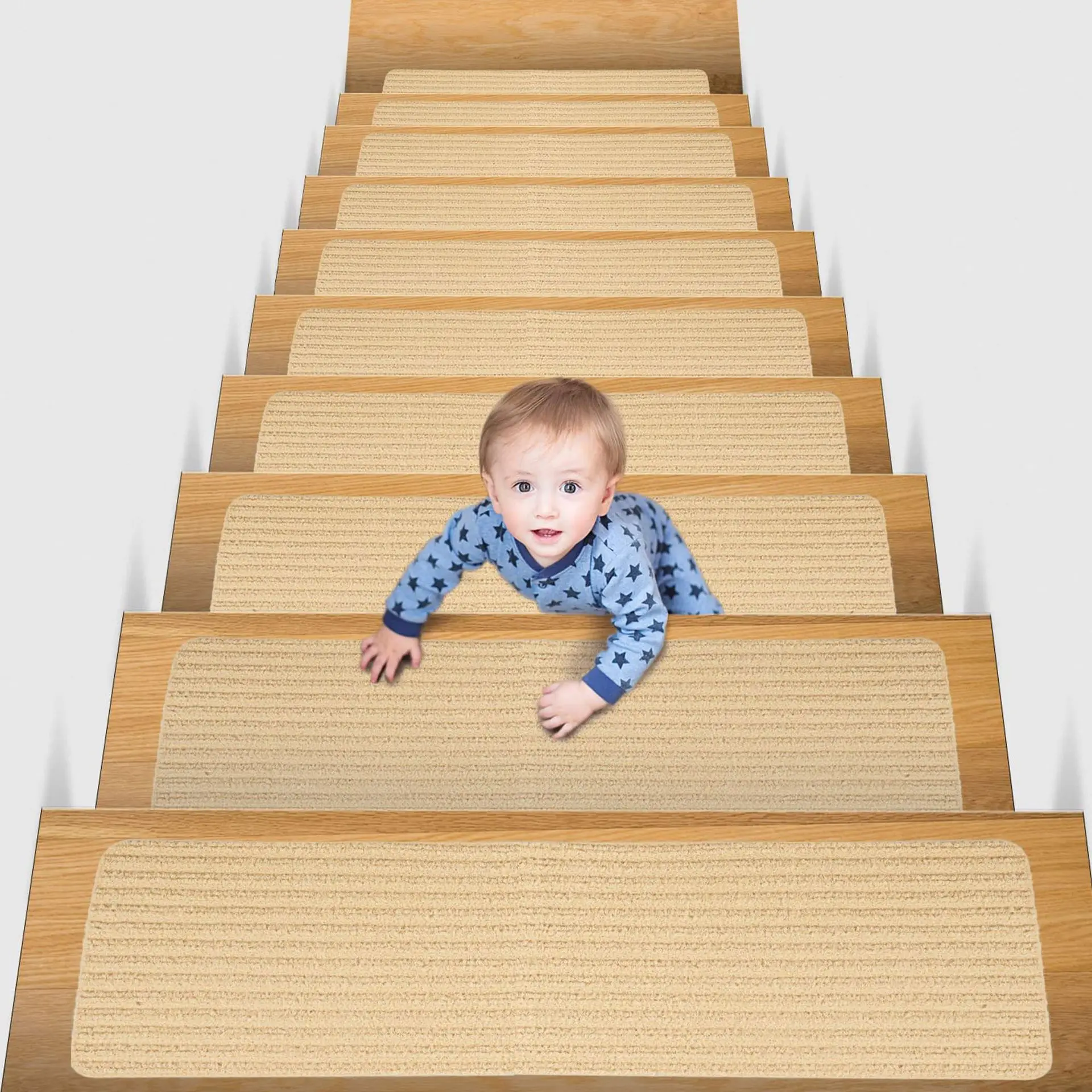 

Self-adhesive PVC Non-Slip Floor Mat, Stair Step Mat, Double Stripes, Home Use