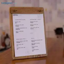 18x25cm Cash Desk Cafe Tea Menu Holder For Wedding Wood Menu Stand House Restaurant Menu Folder Paper Bill Display Tray Board