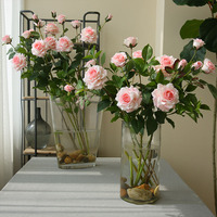 5 Heads Rose Simulation Artificial Floral Home Decor landscaping Window Display Props Accessories Wedding Flower Arrangement