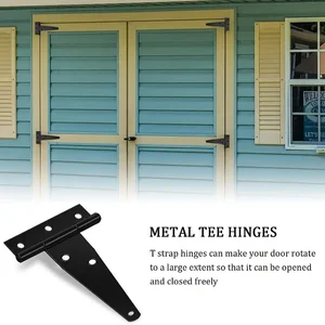 T-DOBRADIZA GATE VERSCHED Celeiro Black Door, Heavy Duty T-Strap, 3 em, 4pcs 6 Hauptverkaufsscharnier hohe Türen - №1