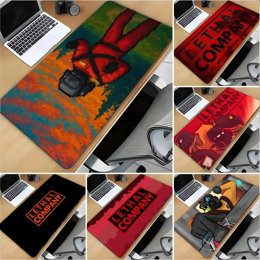 Game Horror Lethal Company Mouse Pad Large Mouse Pad Desk Mat Non‑Slip Gaming Board Game Mat with Stitched Edges