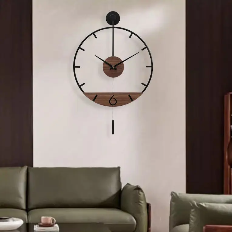 

Zml minimalist creative wall clock - artist's clock, wall clock with metal hands, wooden wall clock
