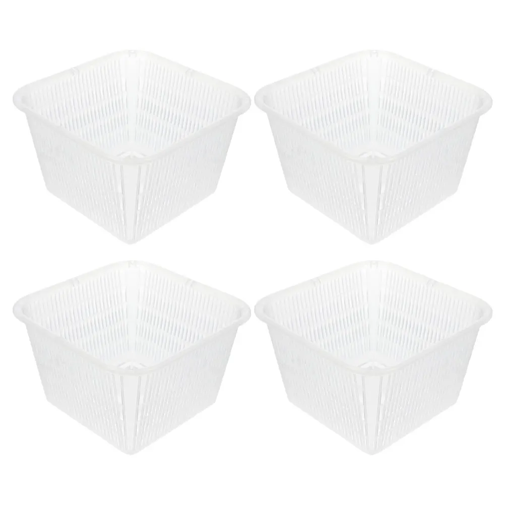 

4 Pcs Root Control Planting Basket Garden Slotted Mesh Net Cups Hydroponics Pots Container Bucket Transparent