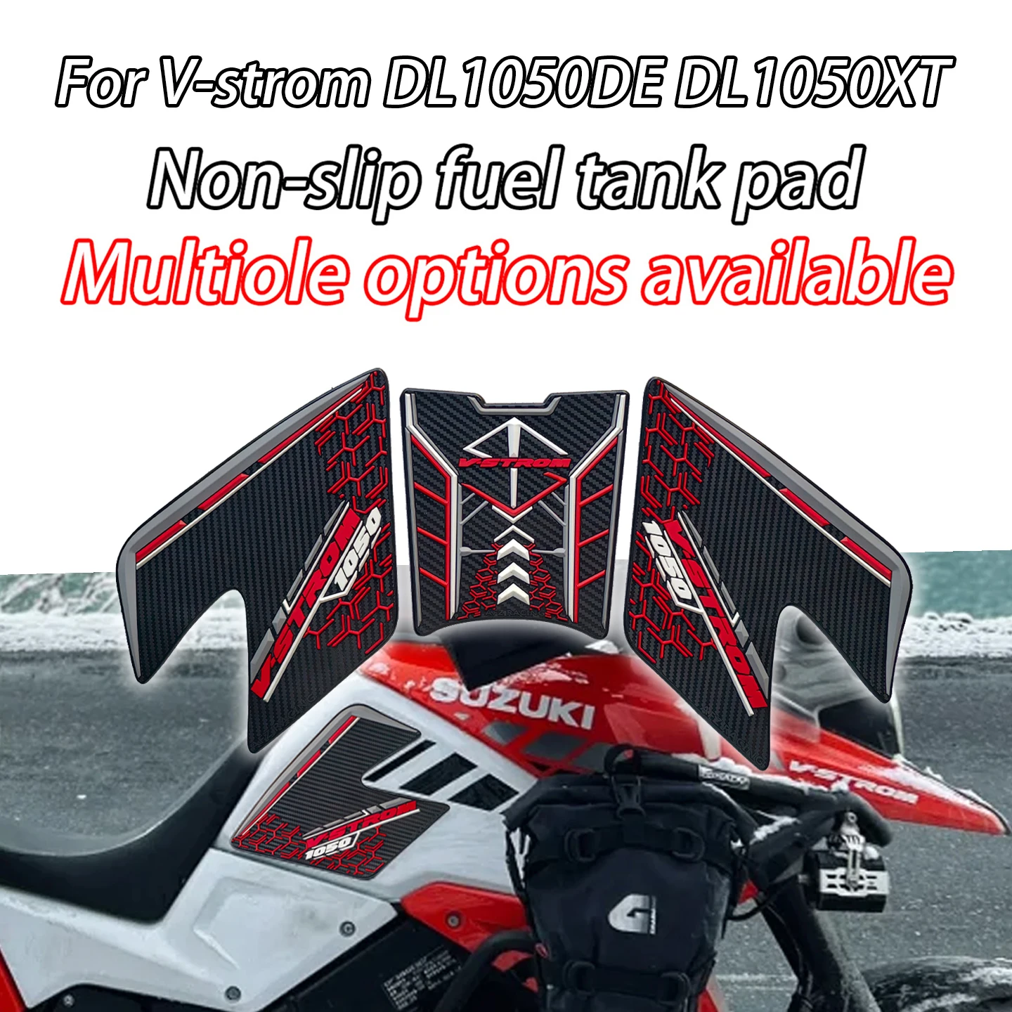 For Suzuki V-STROM DL1050DE/XT DL1050 DE/XT DL 1050XT Anti Slip Sticker Rubber Tank Pad Motorcycle Sticker Knee Pad Side Sticker