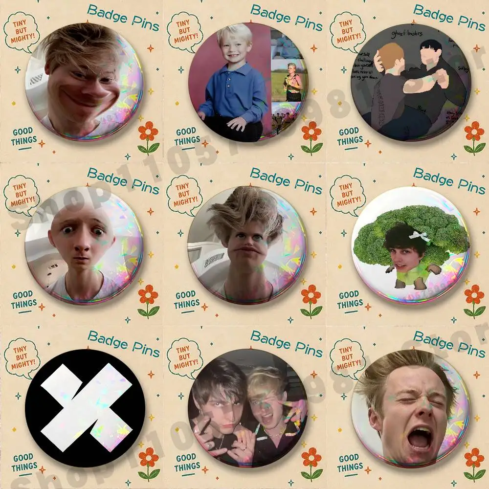 We Love S-Sam and Colby Badges Pins Button Custom Anime Role Old-school Brooches Cartoon Collar Gifts