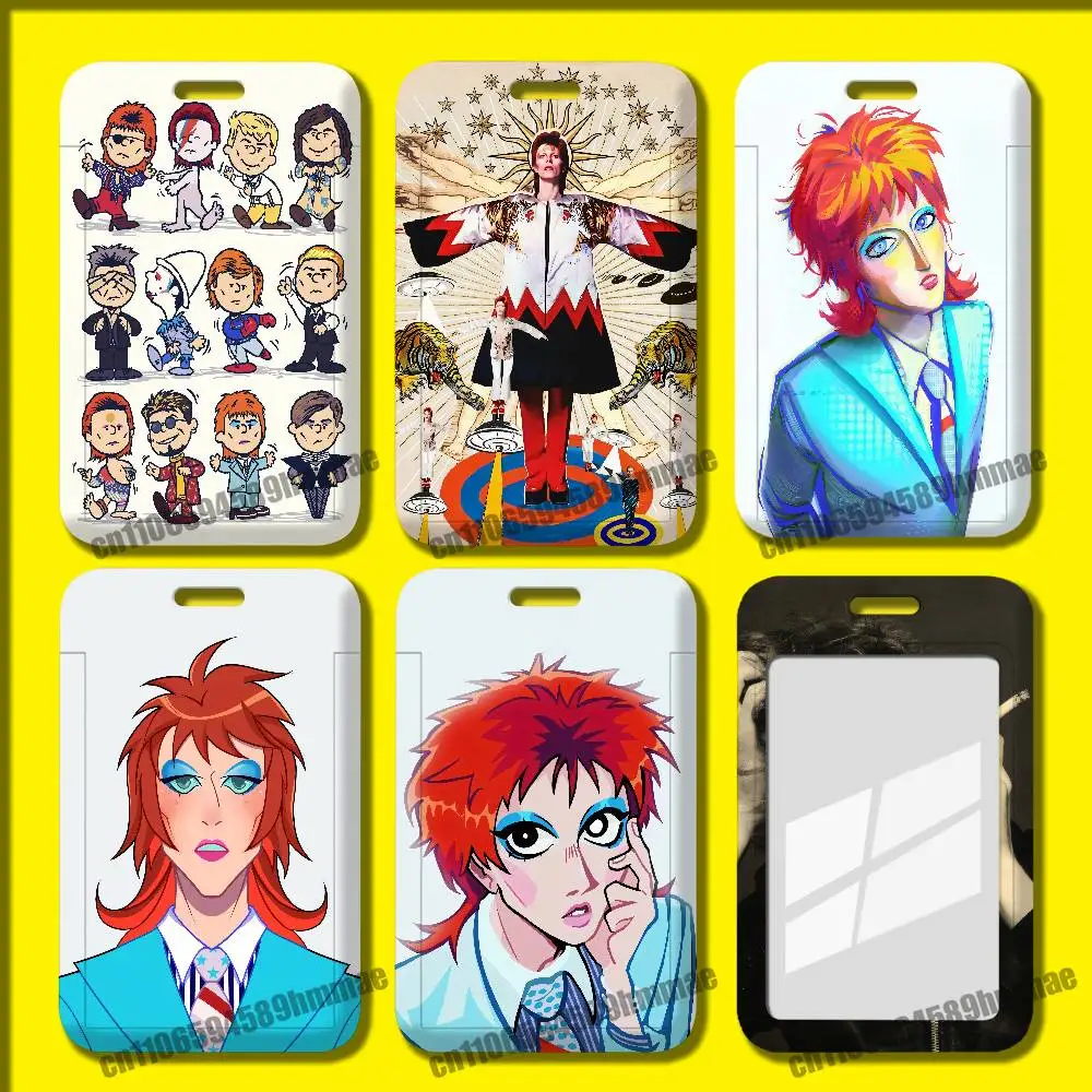 For D-David Fanart B-Bowie Employee ID Card Holder Office Badge Student Work Bank Credit Holders Hard Case Shell