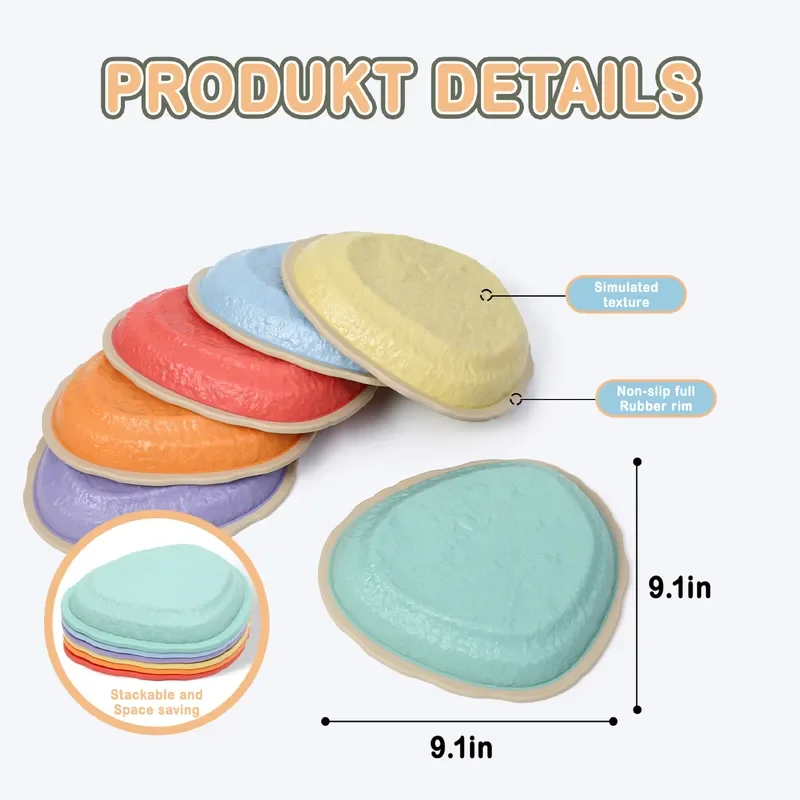 6PCS children's stepping stones, non-slip balance toys for toddlers, improve balance and coordination
