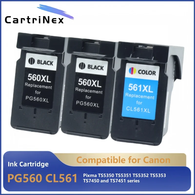 

PG560 CL561 Compatible Ink Cartridge 560XL 561XL for Canon PG-560 CL-561 XL Pixma TS5350 TS7450 TS5351 TS5352 TS5353 TS7451