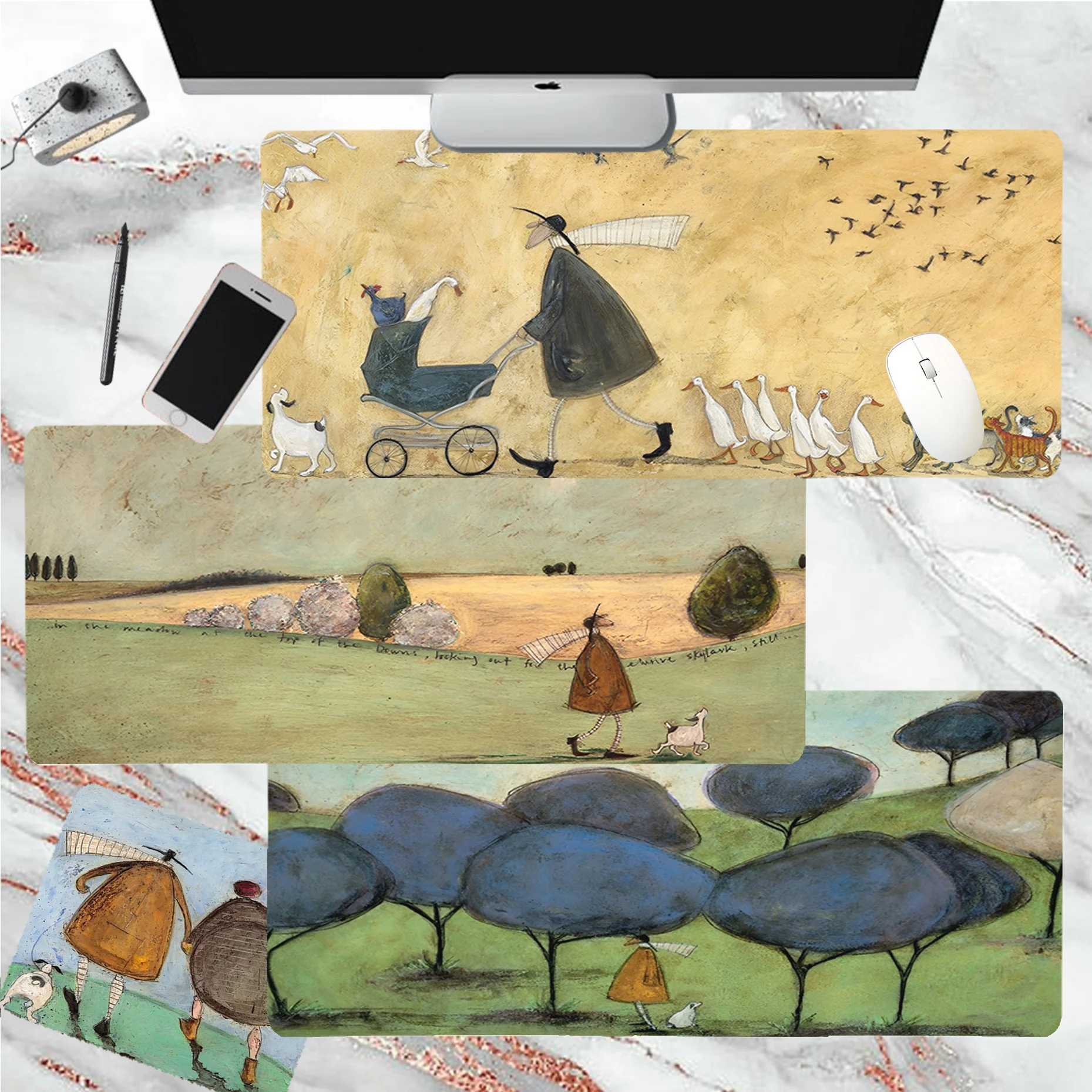 

Sam Toft Art Mousepad girl pad Keyboards Mat Rubber Gaming mousepad Desk Mat Size for large Edge Locking Game Keyboard Pad