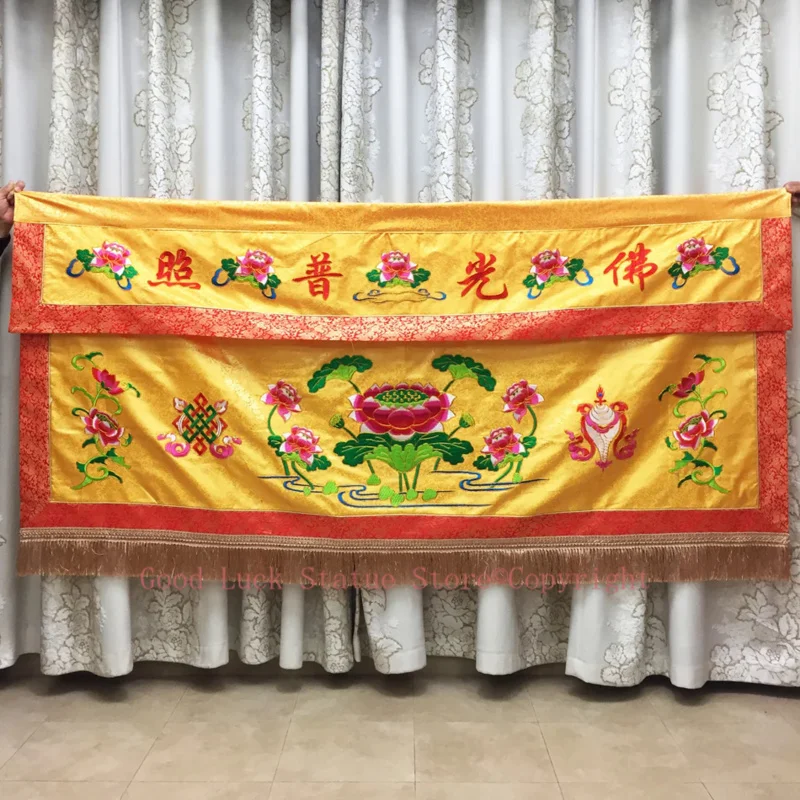 

200cm Buddhist hall home Temple altar Worship Buddha Gods High quality Embroidery Altar table enclosure wall Hanging Curtain