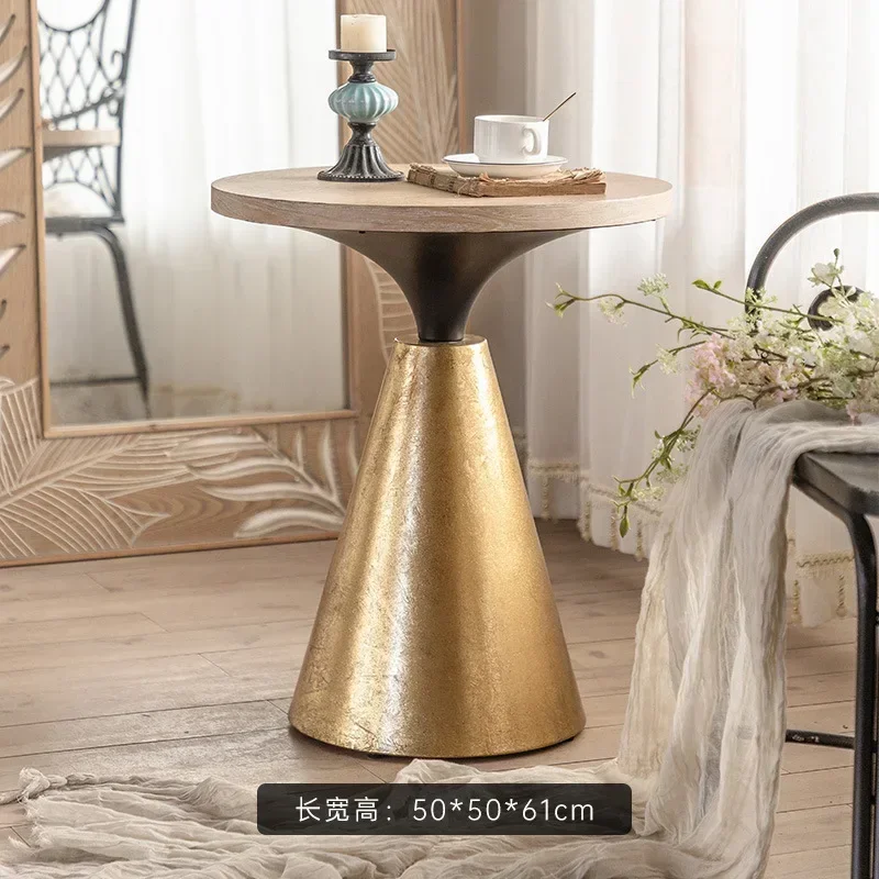 الرجعية الحديد الفن طاولة القهوة بسيطة لغرفة المعيشة مركز الجدول الفاخرة أريكة طاولات جانبية الإبداعية أثاث طاولة مستديرة صغيرة #3