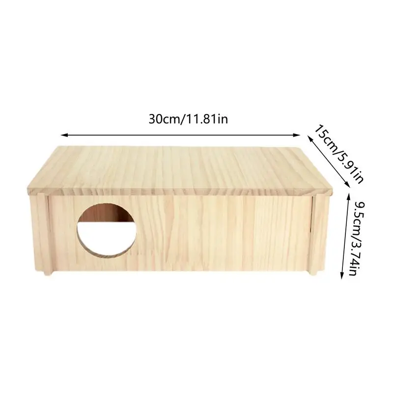 Multi-chamber Hamster House Maze Rectangle 2-Chamber Hamster Hideout Wooden House Small Animal Tunnel Toys Chamber-Maze Hamster