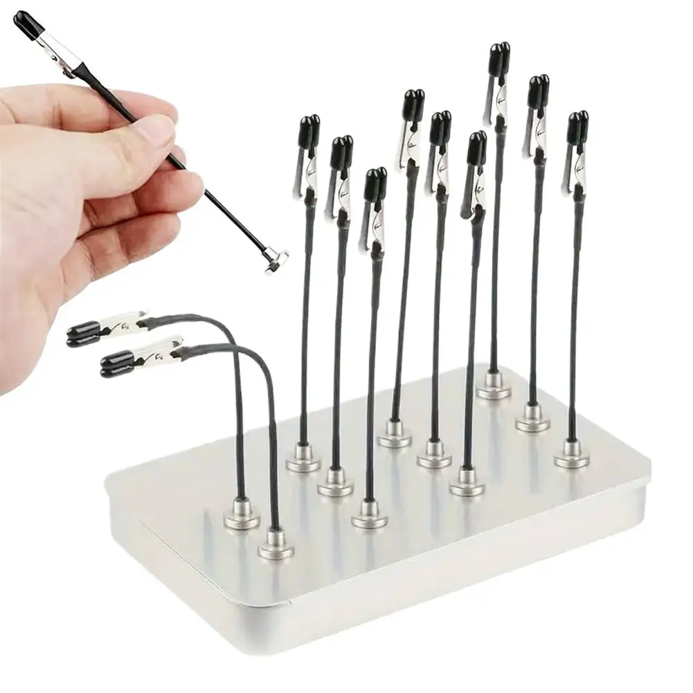 Modell-Malständer, Basishalter, 12 Stück, Krokodilklemmenstäbe, magnetisch, biegbar, für Airbrush-Spray, Hobby, DIY, Modellbau