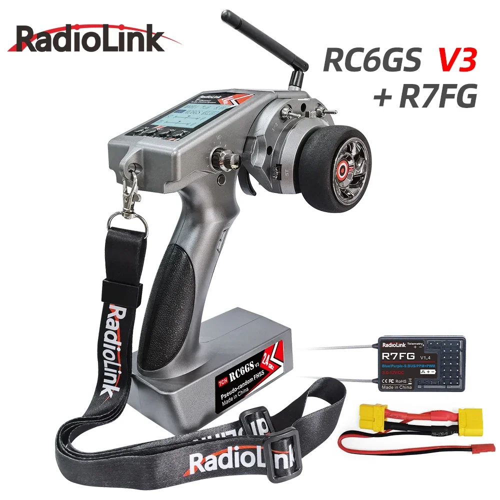 ホビーラジコン Radiolink RC6GS V3 RadioLink RC6GS V3 2.4G 7CH RC Transmitter with Gyro & Telemetry