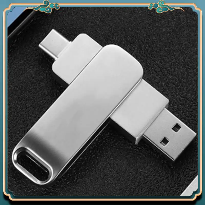 (新品)-頑丈な TYPE-C メタリック USB 128GB フラッシュ ドライブ、防水 & ギフト対応メモリ スティック U ディスク