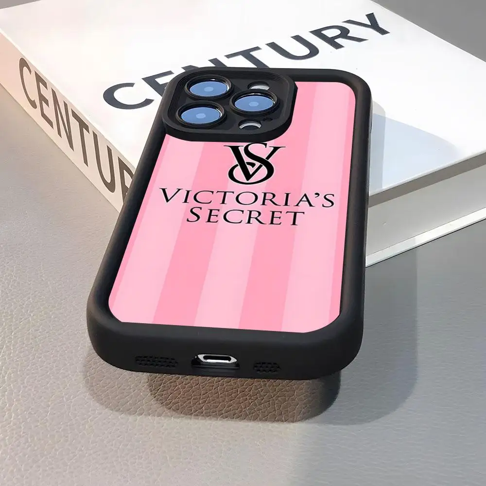 Роскошный чехол V-Victoria S-Secret VS Pink для телефона, простой однотонный матовый силиконовый, для iPhone 17, 16, 13, 12, 15, 14 Pro Max Plus и других моделей