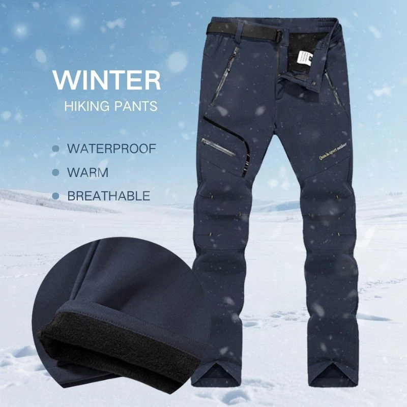 Pantalon de ski pour hommes, doublé polaire, imperméable, isolé, pour randonnée, Trekking, travail en plein air, chasse, hiver