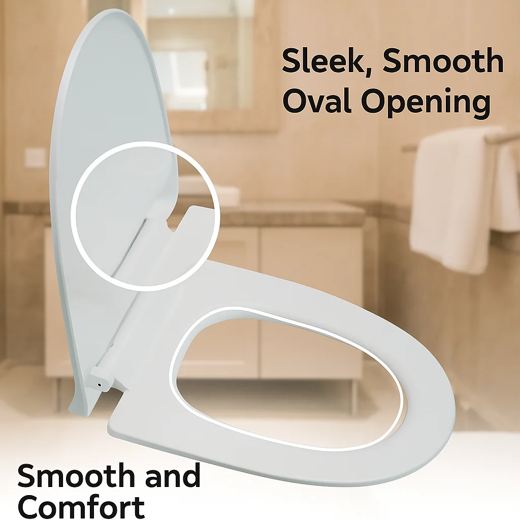 

Daily Use Toilet Seat, Smooth Plastic Replacement Lid, Quick Install for Home Bathroom Toilets