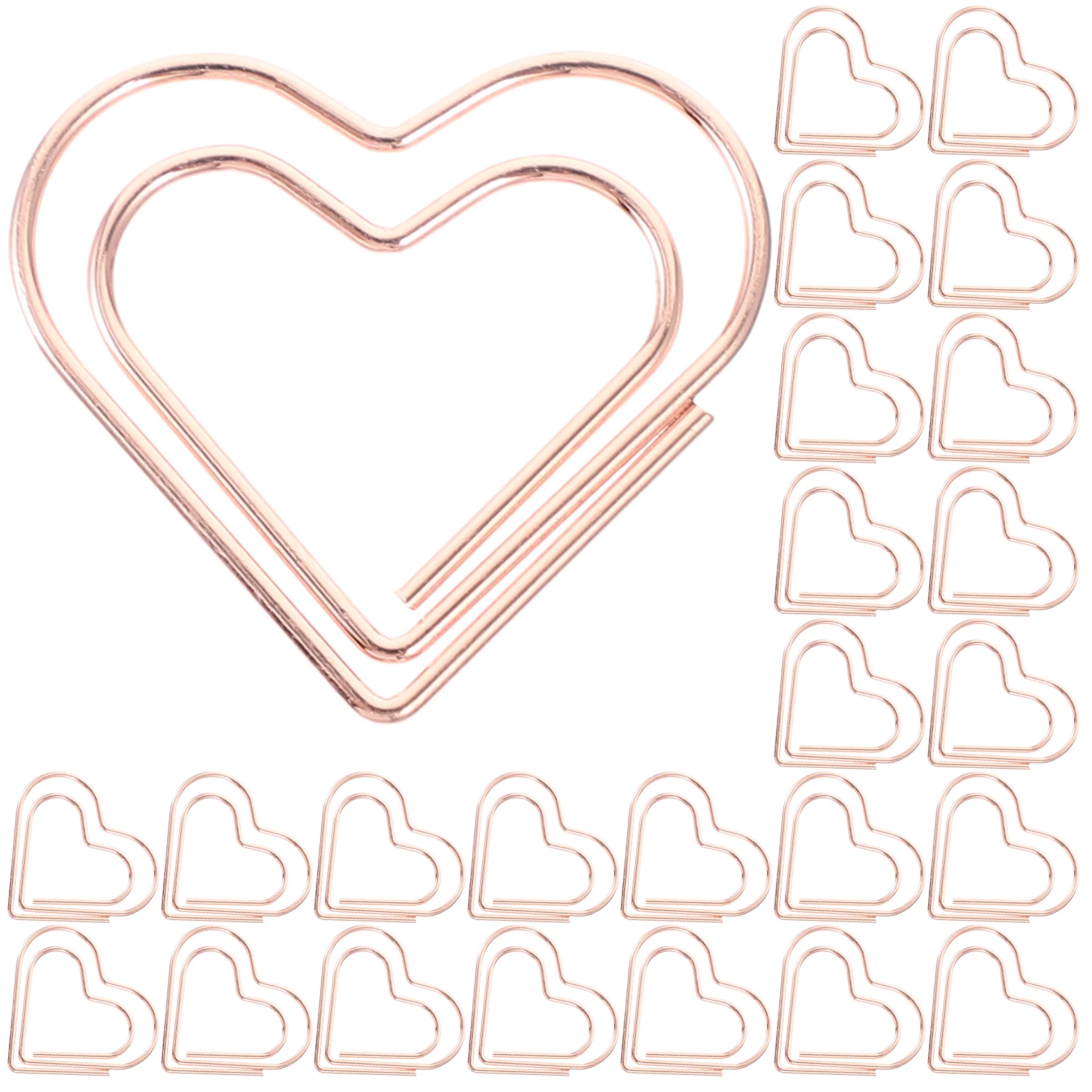 

100pcs Heart Shaped Paper Clips Metal Document Clips Office Supplies Creative Small Paperclips For File Notebook Calendar