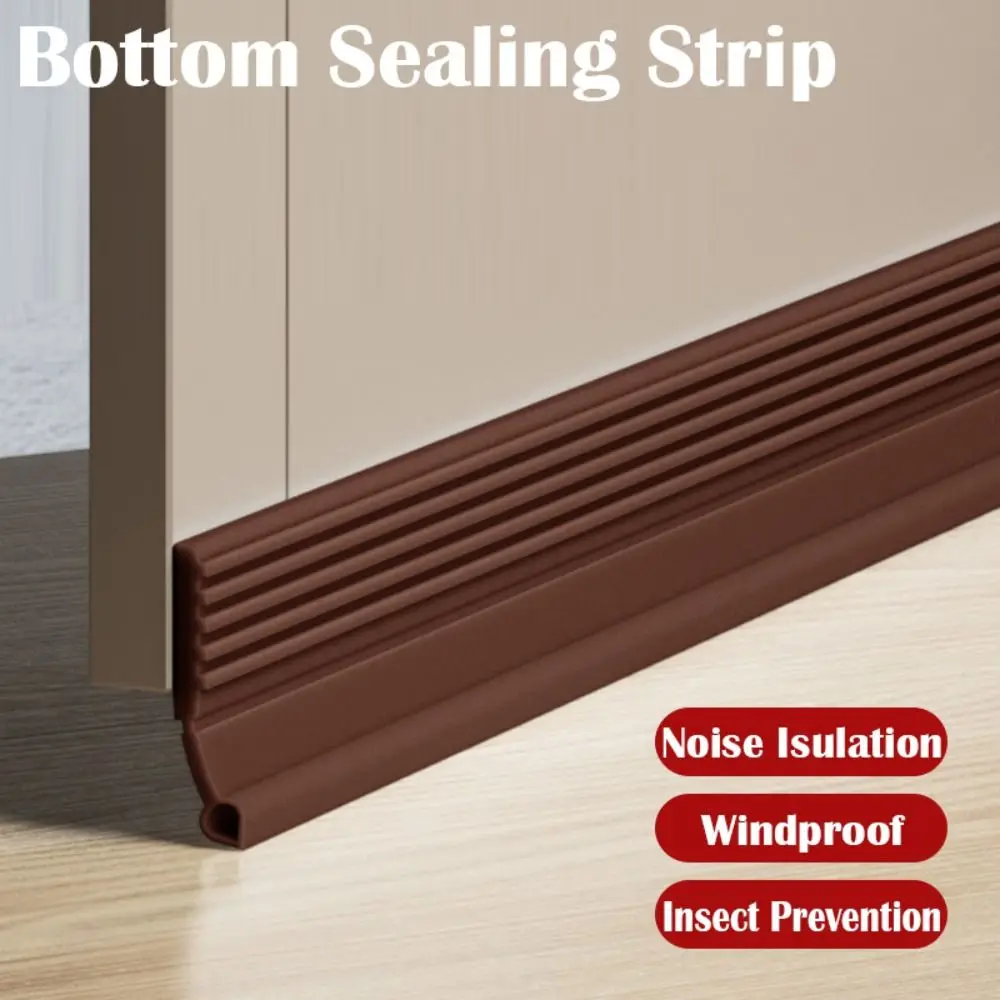 Self-adhesive Door Bottom Sealing Strip PVC Insect Prevention Draught Excluder 100cm Home Door Draft Stopper Living Room