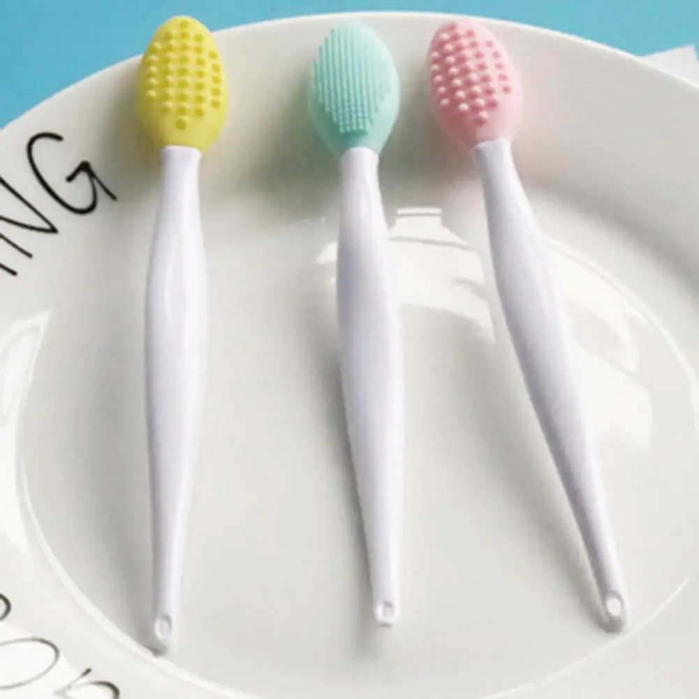 Neusborstel Dubbelzijdig mee-eter Verwijderen van siliconen Schoonheid Neus Lange steel Mee-eter Schoon gereedschap voor thuis