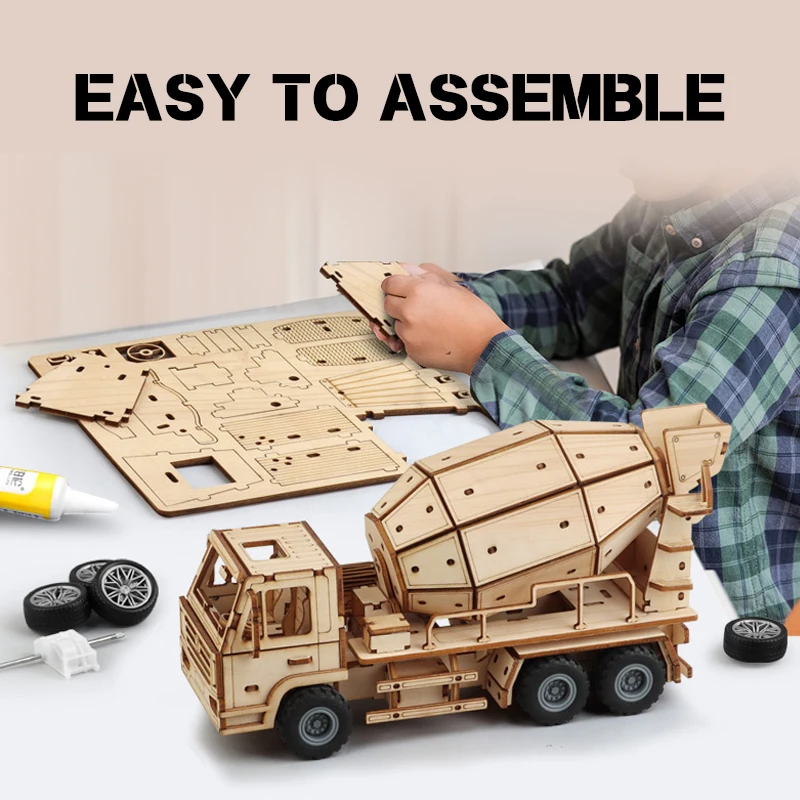 SUV 3D Auto Houten Puzzel, Schaalmodel, DIY Model Kit, Handwerk Cadeau, Woondecoratie, Mechanische Model Kit, Bouwspeelgoed