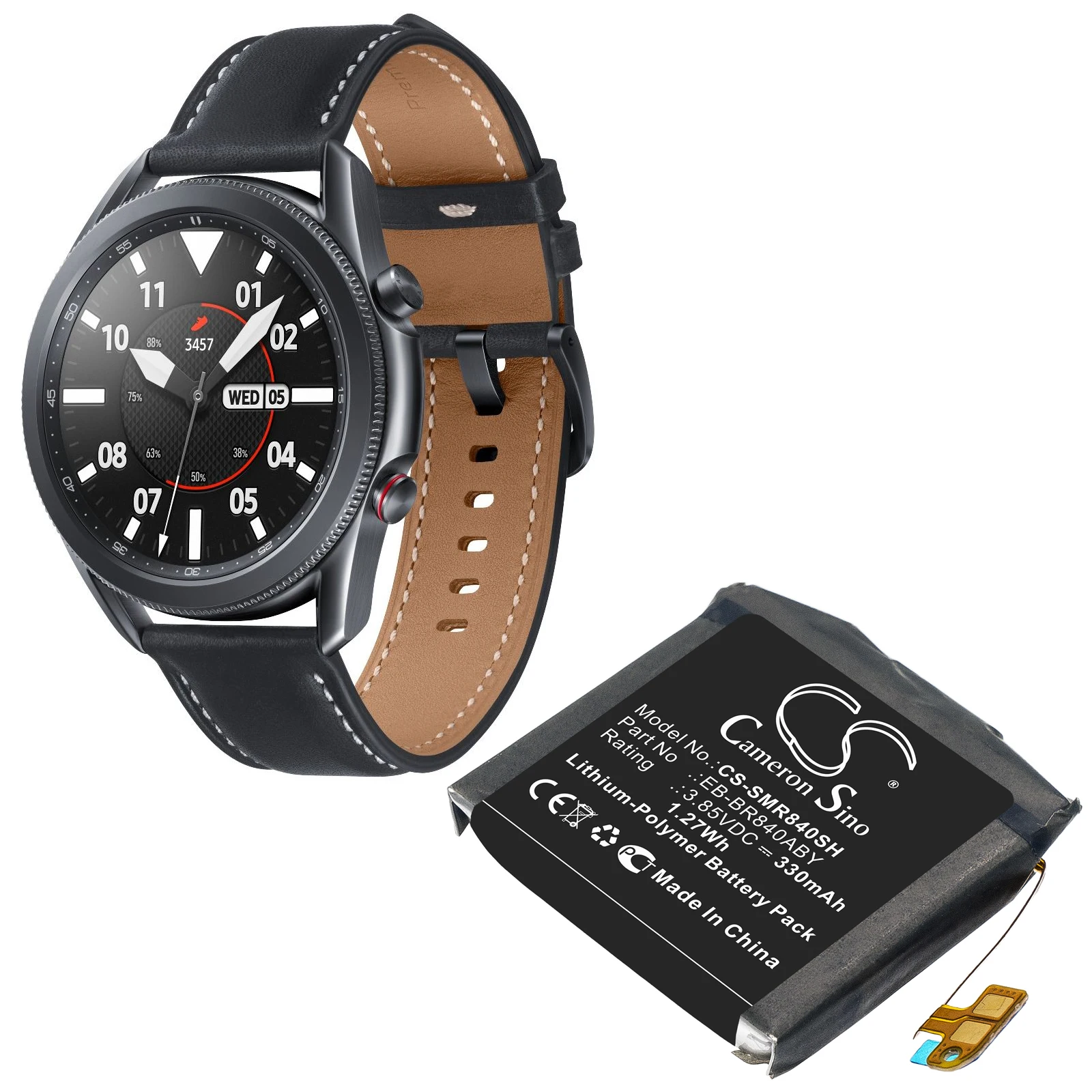 3.85V 330mAh Smartwatch Battery EB-BR840ABY, GH43-05011A for Samsung Galaxy Watch3 45mm, SM-R840, SM-R845 +TOOLS KIT