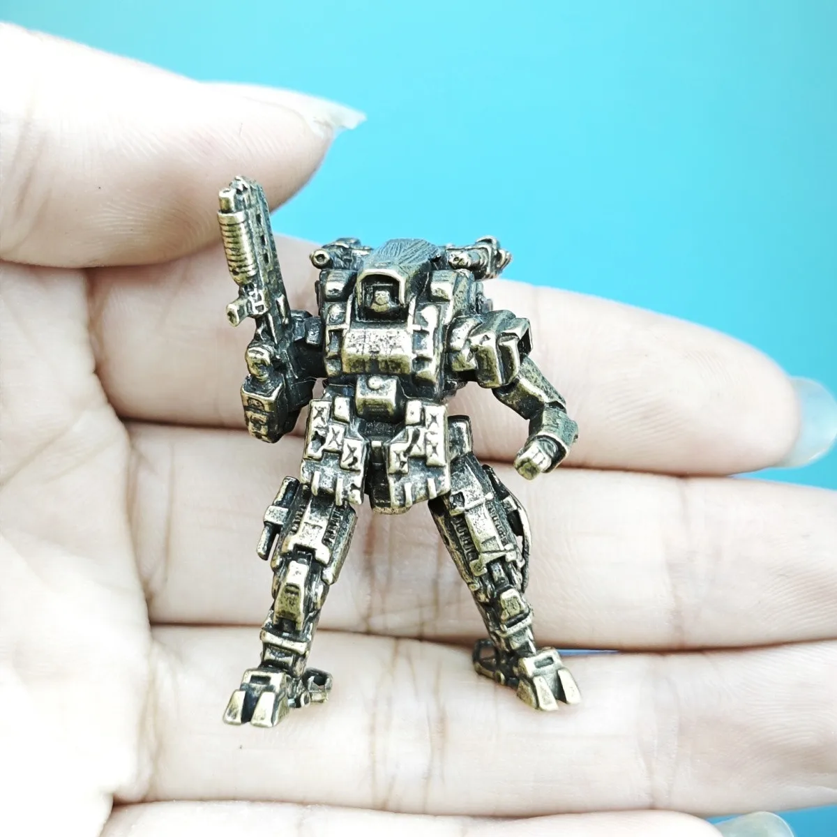 Brass Sci Fi Mecha Robot Miniature Figure Mechanical Armor Diorama Sand Table Decor Micro Landscape Tabletop Display Ornament