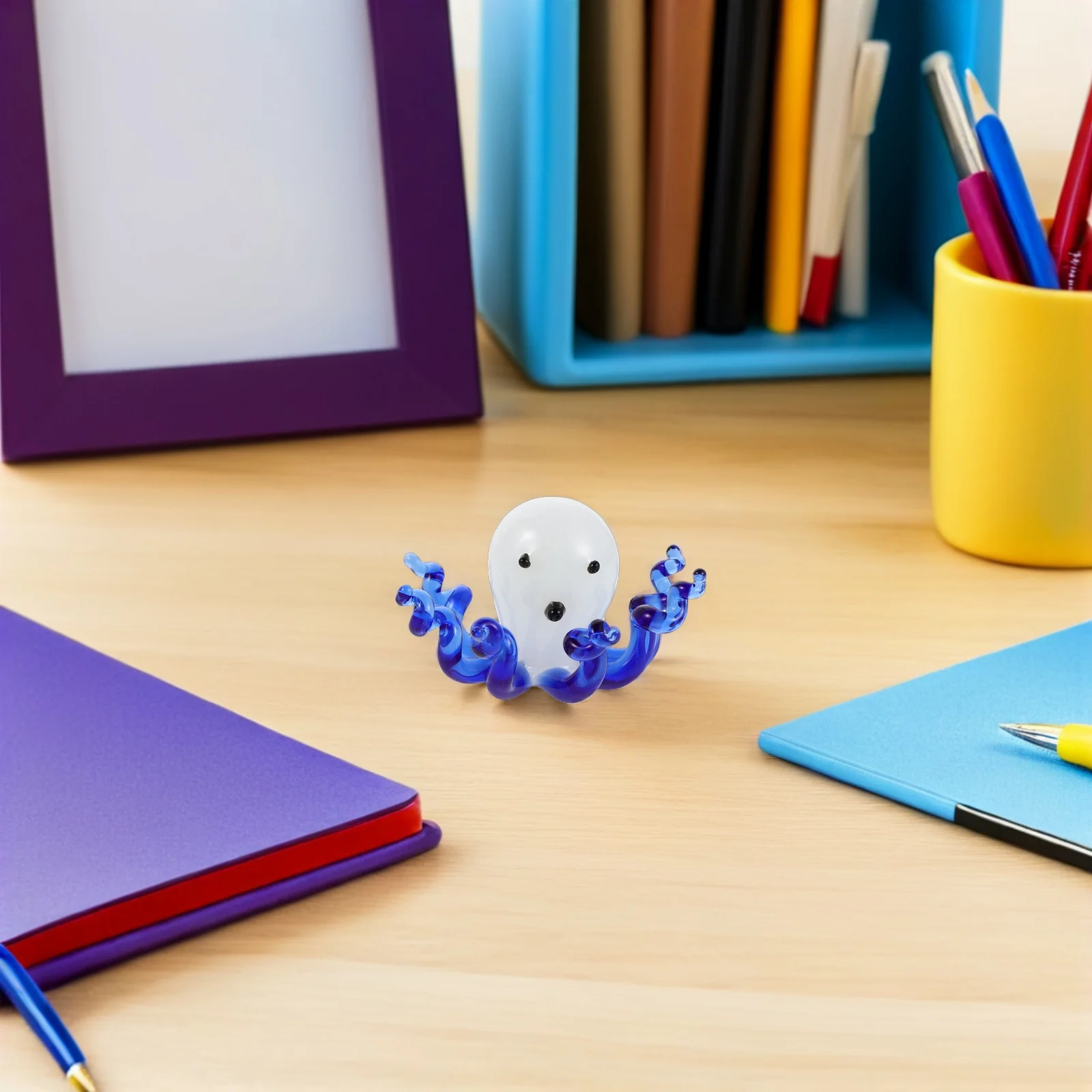 

Glass Octopus Miniature Ocean Animal Sculpture Tabletop Decor Marine Animal Ornament Funny Desk Octopus Statue