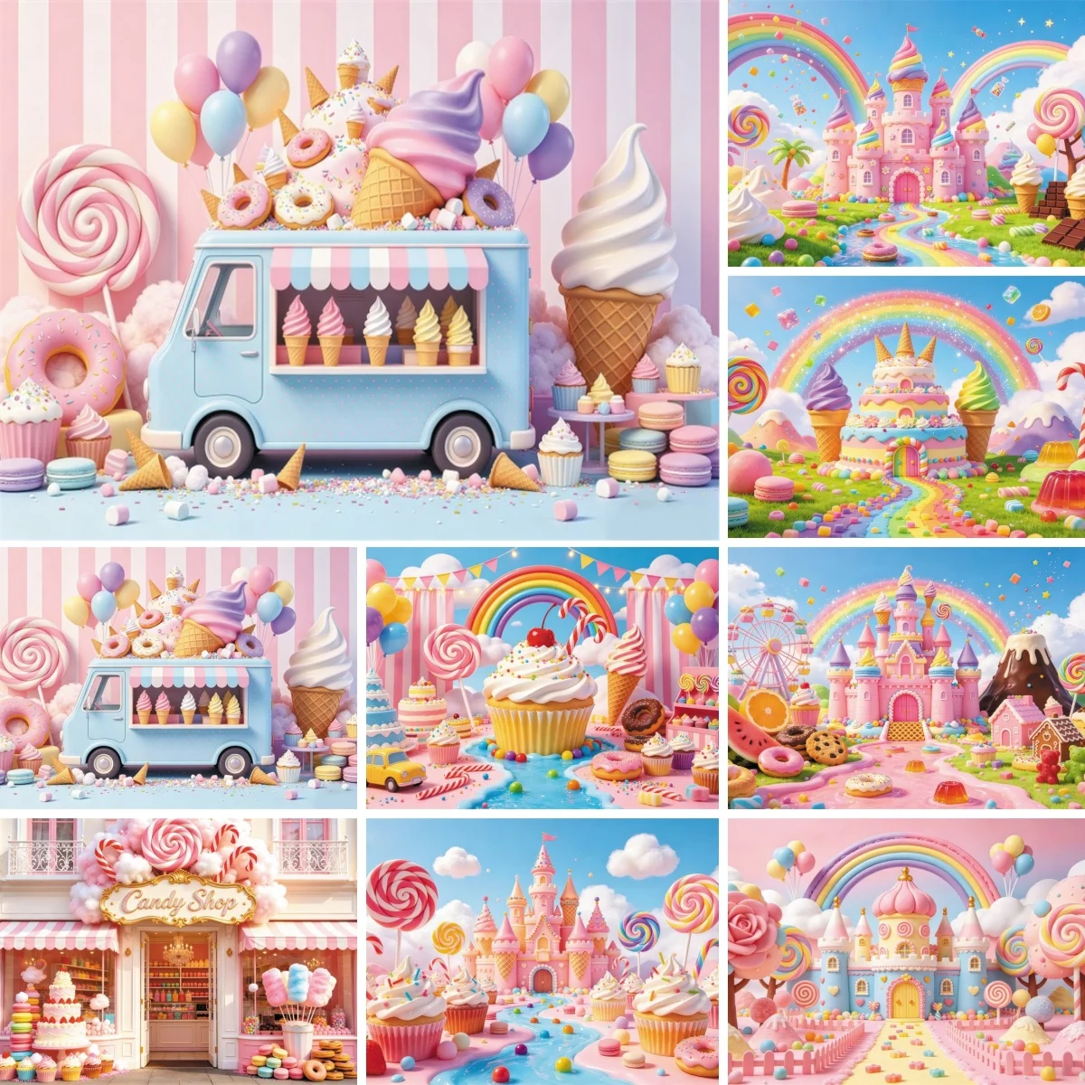 Baby Products Lotion - Dessert Rainbow Castle Photography Background Lollipop