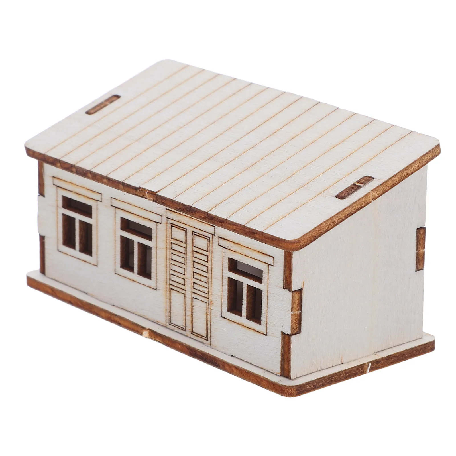 

Small Wood Log Cabin Unfinished DIY Painting House Kit Christmas Home Decor Miniature Woodcraft for Crafting Lovers