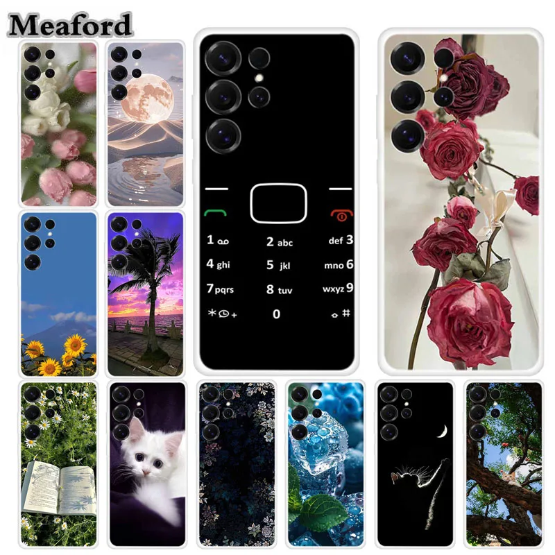 Clear Case For Samsung S26 Ultra Flower Cartoon Phone Cover Funda Bumper Transparent Edge Shell Galaxy S 26 Ultra Luxury Para